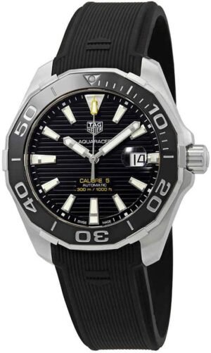Tag Heuer Aquaracer Automatic Black Dial Men's Watch WAY201A.FT6142, Black, Diving Watch