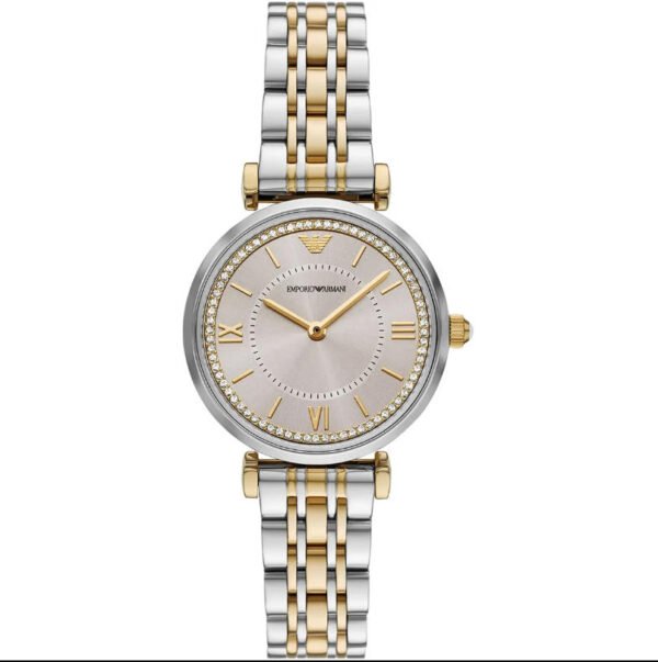 Emporio Armani AR11702 Women's Two Tone Bracelet Strap Watch, Silver