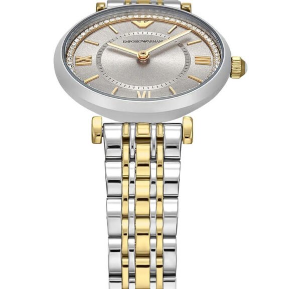 Emporio Armani AR11702 Women's Two Tone Bracelet Strap Watch, Silver