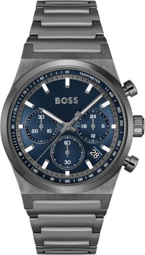 718wQ1kIGBL._AC_SX569_ BOSS Chronograph Quartz Watch for Men Candor Chrono Collection - Available with Stainless Steel Bracelet, Leather or Silicone Strap HB1514223
