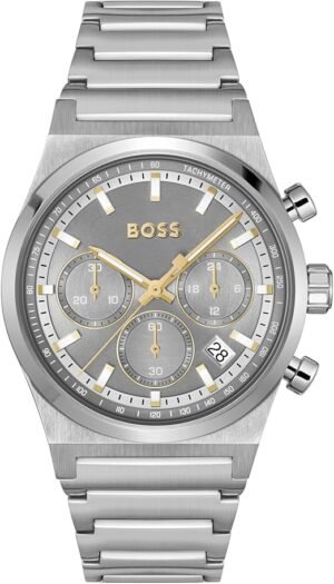 71bYdj0eWCL._AC_SX522_ BOSS Chronograph Quartz Watch for Men Candor Chrono Collection - Available with Stainless Steel Bracelet, Leather or Silicone Strap HB1514221