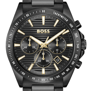 Boss Strike Black-Plated Watch with Tonal H-link Bracelet 1514291