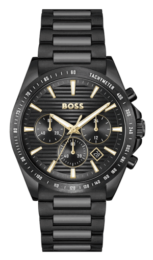Boss Strike Black-Plated Watch with Tonal H-link Bracelet 1514291