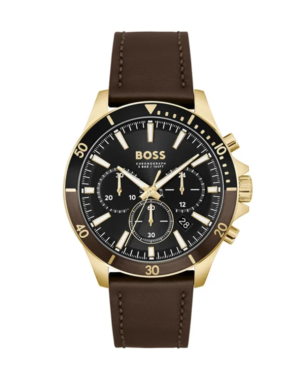 Hugo Boss Brown Leather Strap HB1514100  Men's Watch  top hot watches 1514100