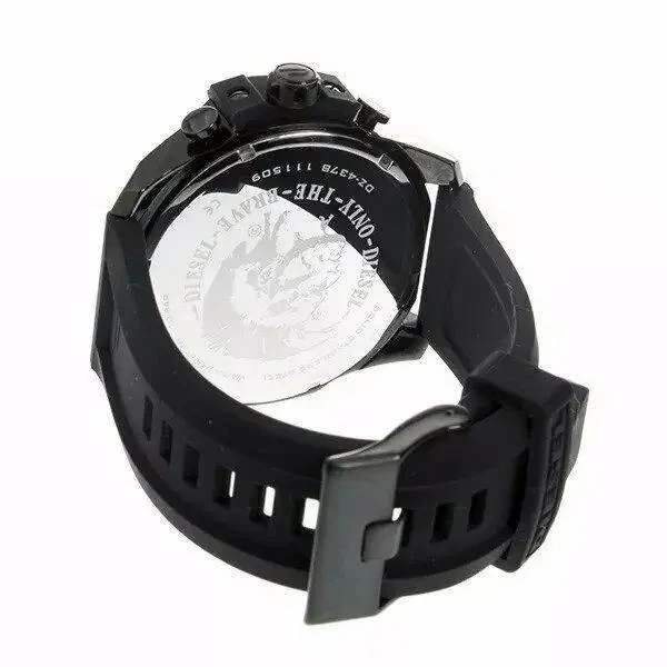 Diesel Watch for Men Diesel Chief Series, Quartz Chronograph Movement, 51 mm Black Stainless Steel Case with a Stainless Steel Strap, DZ4378, Black, Strap