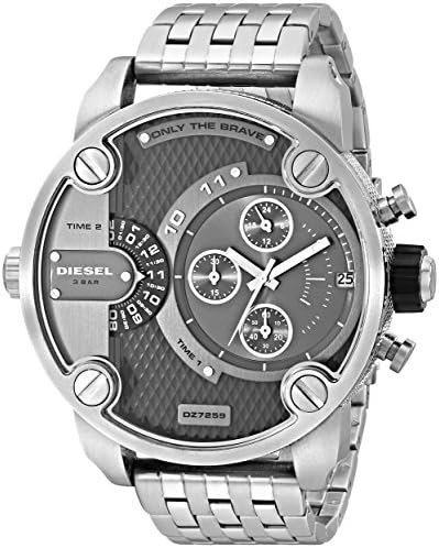 NEW DIESEL LITTLE DADDY DZ7259 SILVER/GREY CHRONOGRAPH MENS WATCH