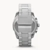 Diesel Mega Chief Silver Stainless Steel Quartz Black Dial Men's Watch DZ4308, Silver, Chronograph