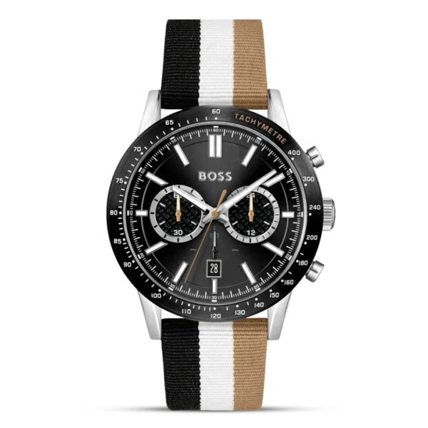 Hugo Boss Allure Black Dial Nylon Strap Men's Watch | HB1513963 1513963