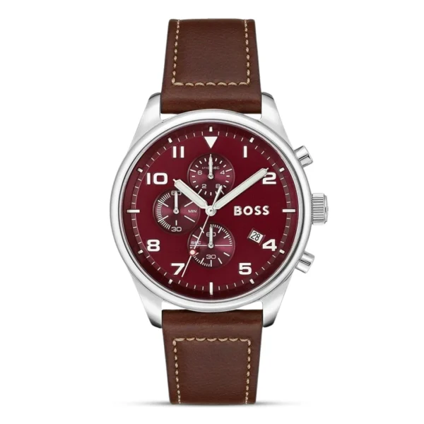 Hugo Boss Chronograph Maroon Dial Men's Watch HB1513988 1513988