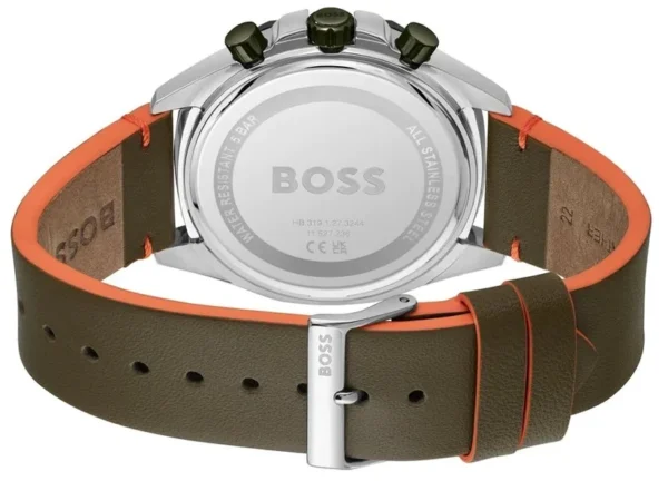 Hugo Boss Cloud Green Dial Leather Strap Watch| HB1514018 1514018