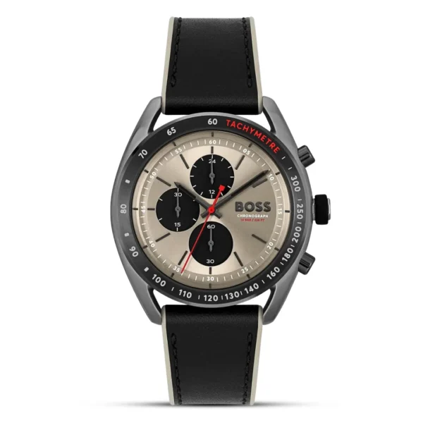top hot Hugo Boss Center Court Silver Dial Leather Men's Watch HB1514024 1514024