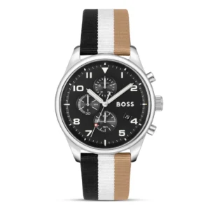 Hugo Boss Chronograph Black Dial Nylon Band Men's Watch  HB1514062 1514062