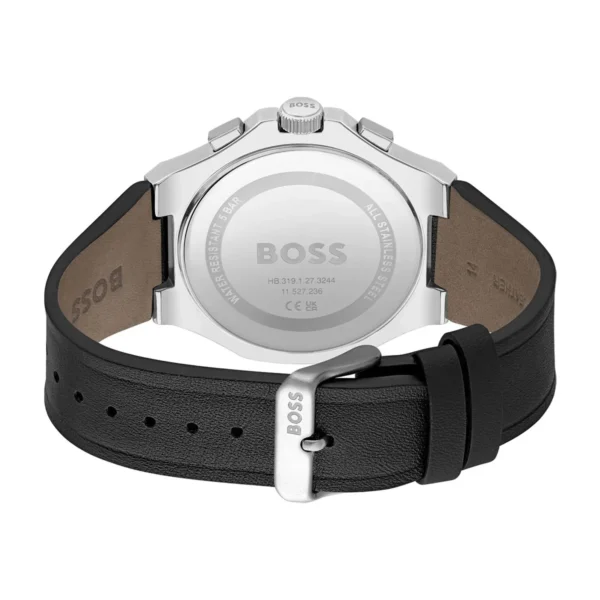 Hugo Boss Taper Black Dial Leather Men's Watch| HB1514085 1514085