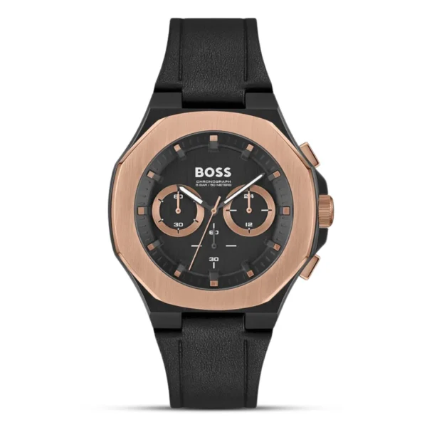 Hugo Boss Taper Black Genuine Leather Men's Watch | HB1514089 1514089