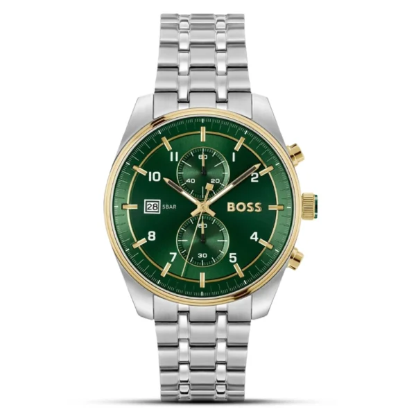 HUGO BOSS SKYTRAVELLER GREEN DIAL MENS WATCH | HB1514195 1514195