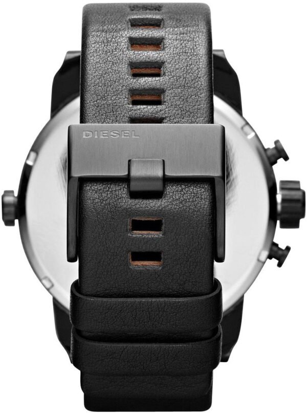 Diesel Little Daddy Blue Dial Black Leather Strap Watch For Men - DZ7257