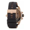 Diesel Little Daddy Black Leather Band With Rose Gold Tone Men's Watch DZ7282
