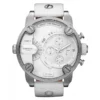 Diesel Badass Chronograph White Dial White Leather Strap Watch For Men - DZ7265