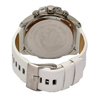 Diesel DZ-4292 57mm white leather quartz mens huge watch