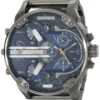 NEW DIESEL MENS DZ7331 WATCH STAINLESS STEEL GREY BRACELET & BLUE DIAL