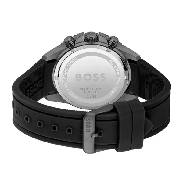 HUGO BOSS ADMIRAL OLIVE GREEN DIAL BLACK SILICON WATCH HB1513967