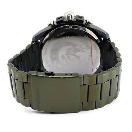 NEW DIESEL MEGA CHIEF OLIVE GREEN TONE,ION PLATED,CHRONO,BRACELET WATCH DZ4478