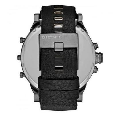 DIESEL AUTHENTIC DZ7348 MR DADDY 2.0 GUNMETAL/GOLD/BLACK LEATHER MENS WATCH