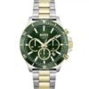 NEW BOSS TROPER HB1514154 SILVER GOLD GREEN DIAL MEN'S WATCH 1514154