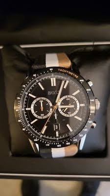 Hugo Boss Allure Black Dial Nylon Strap Men's Watch | HB1513963 1513963