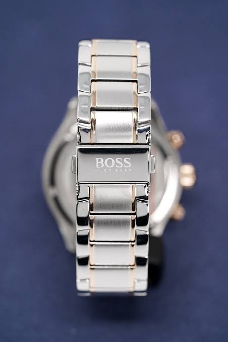 Hugo Boss Grand Prix Chronograph Black Dial Two Tone Steel Strap Watch HB1513473