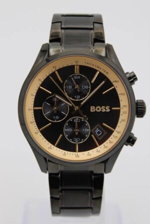 HUGO BOSS 44 MM Grand Prix HB1513578 Mens Watch Stainless Steel Black