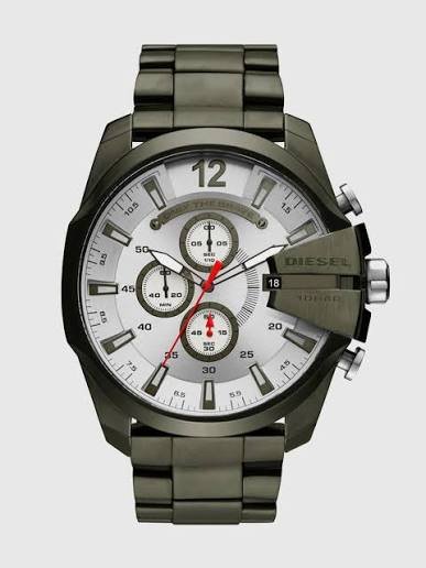 NEW DIESEL MEGA CHIEF OLIVE GREEN TONE,ION PLATED,CHRONO,BRACELET WATCH DZ4478