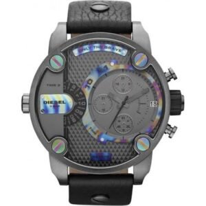 Diesel DZ7270 Baby Daddy Oversized Chronograph Black Leather Band Men's Watch