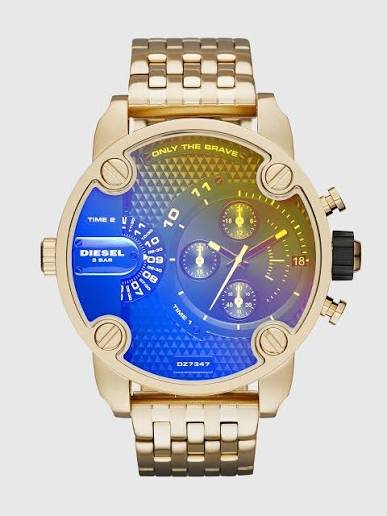 Diesel Little Daddy 51mm Gold-tone Stainless Steel Case with Gold-tone Stainless Steel Band Men's Wristwatch (DZ7347)