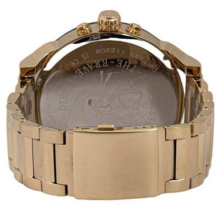 DIESEL Mr. Daddy 2.0 Gold Black Dial Original Chrono Quartz Men's Watch DZ7333