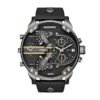 DIESEL AUTHENTIC DZ7348 MR DADDY 2.0 GUNMETAL/GOLD/BLACK LEATHER MENS WATCH