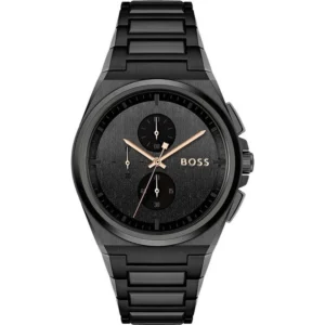 HUGO BOSS MENS CHRONO STEER WATCH HB1514068 BLACK DIAL - WARRANTY 1514068
