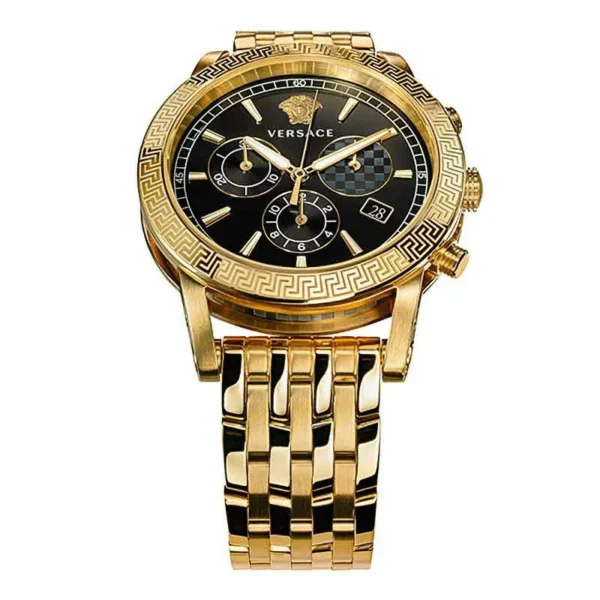 000000004584-03-l_c5803857-0d47-46a6-8ff1-1c83f59dd0a4 Versace Sport Tech Chronograph Black Dial Gold Steel Strap Watch for Men - VELT00419