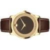 Movado Museum Classic Brown Dial Brown Leather Strap Watch For Men - 0606880