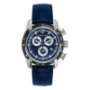 Versace V-Ray Chronograph Quartz Blue Dial Blue Leather Strap Watch for Men - VE2I00721