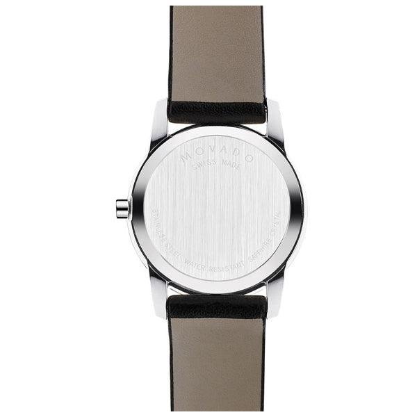 0606503-2 Movado Museum Classic Black Dial Black Leather Strap Watch For Women - 0606503