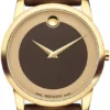 Movado Museum Classic Brown Dial Brown Leather Strap Watch For Men - 0606880