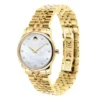 Movado Museum Classic Diamonds Mother of Pearl Dial Gold Steel Strap Watch For Women - 0606998