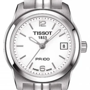 Tissot T Classic PR100 Watch Ladies White Dial Stainless Steel For Women - T049.210.11.017.00
