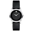 0_4a33cede-0c84-4319-8b50-50013c404434 Movado Museum Classic Black Dial Black Leather Strap Watch For Women - 0606503