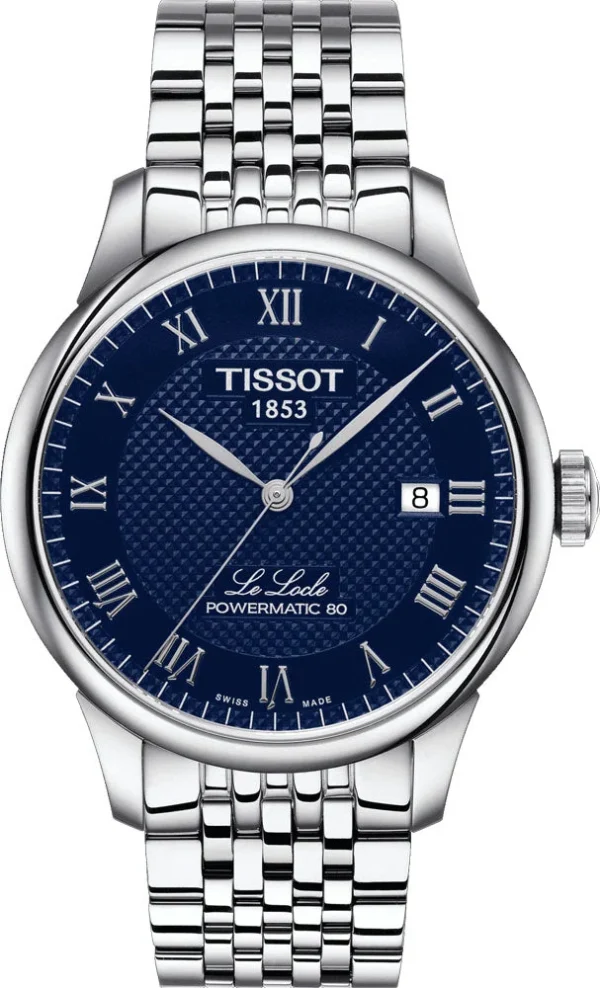 Tissot Le Locle Powermatic 80 Blue Dial Silver Steel Strap Watch For Men - T006.407.11.043.00
