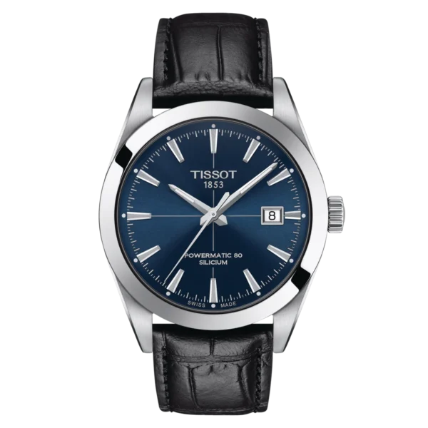 0_9890e018-02ab-4d6e-954b-6fa1aa4738a5 Tissot Gentleman Powermatic 80 Silicium Blue Dial Black Leather Strap Watch For Men - T127.407.16.041.01