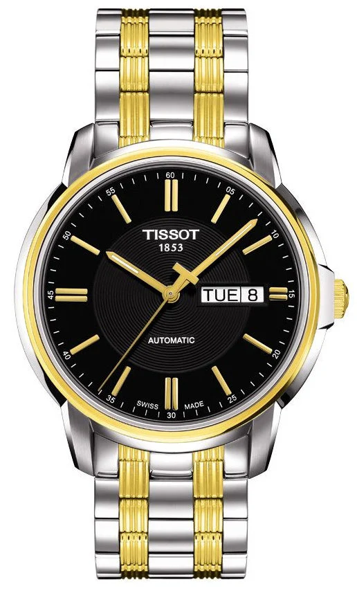 0_9b6da13c-77f3-41ff-a681-4fad77153c51 Tissot Automatics III Day Date Black Dial Two Tone Steel Strap Watch For Men - T065.430.22.051.00