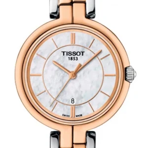 1-178 Tissot T Lady Flamingo Mother of Pearl White Dial Two Tone Steel Strap Watch For Women - T094.210.22.111.00