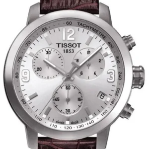 1-7_06bbfc5f-c42f-4103-9083-ecdc3c5b616b Tissot PRC 200 Chronograph Silver Dial Brown Leather Strap Watch For Men - T055.417.16.037.00